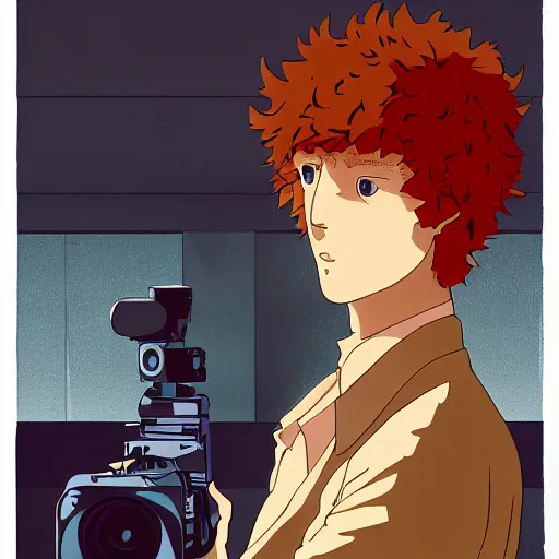 Image similar to ed sheeran as spike spiegel from cowboy bebop, posing like james bond, by ilya kuvshinov, hayao miyazaki, studio ghibli, rob rey, giuseppe dangelico pino, cinematic, lois van baarle, 4 k, realistic, wide angle lens. 8 k, hyperdetailed, precise, low - lighting, stark colours