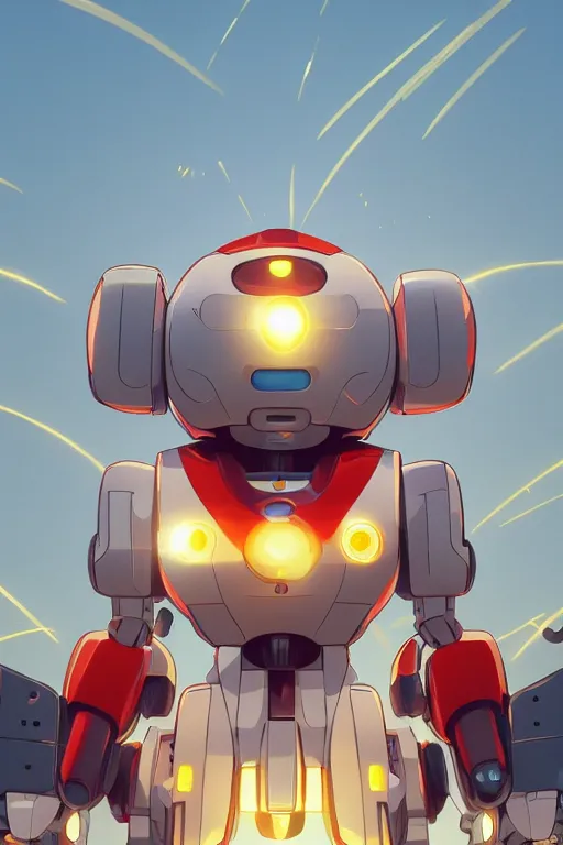 Image similar to metabots medabots medarotto medarot robot minimalist comics, behance hd by jesper ejsing, by rhads, makoto shinkai and lois van baarle, ilya kuvshinov, rossdraws global illumination ray tracing hdr radiating a glowing aura