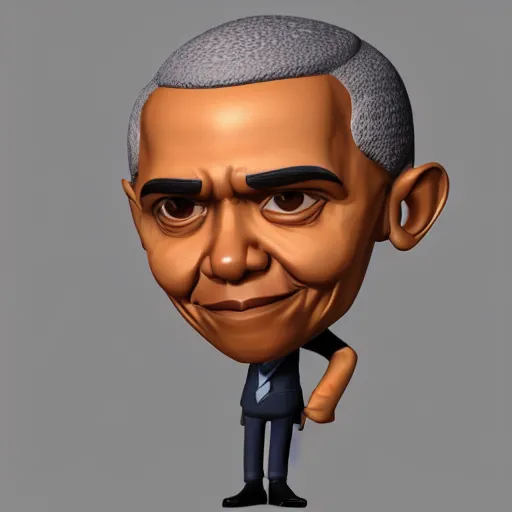 Image similar to 3d render of obama as a cute chibi figurine, blender, artstation