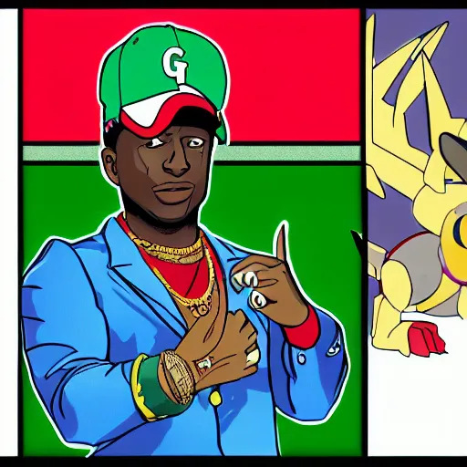 Prompt: gucci mane as a pokemon