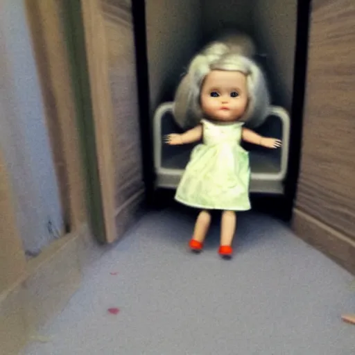 Prompt: doll moving caught on camera