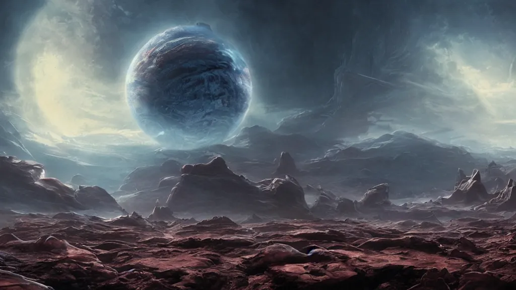 Image similar to alien planet in upheaval by arthur haas, cinematic matte painting