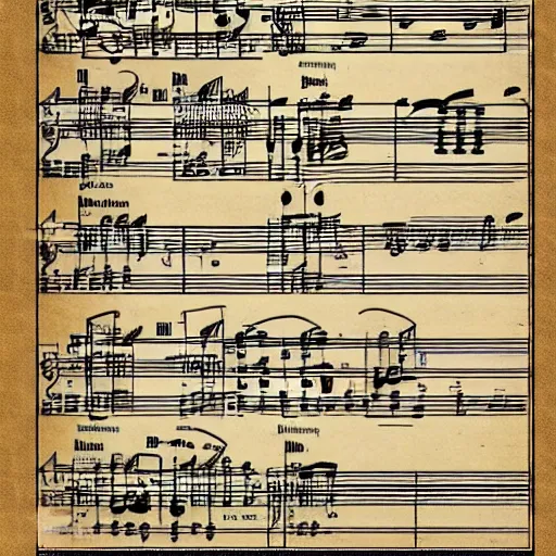 Image similar to hyperdetailed music sheets