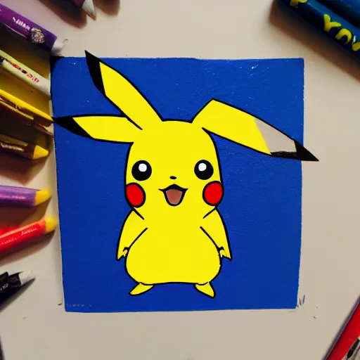 Image similar to pikachu, domino art