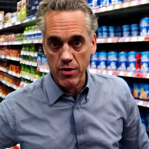 Image similar to jordan peterson crying in walmart