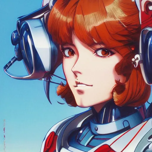 Prompt: An anime portrait of beautiful female pilot still from Robotech 1985 by Stanley Artgerm Lau ,WLOP , Ilya Kuvshino , James Jean ,Andrei Riabovitchev ,symmetrical