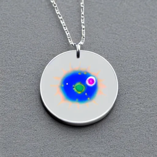 Image similar to bacteria necklace, white mink with big pink neck circle of chromosomes and bacteria matte art cg hd 8k starring at camera symmetrical mink face bacteria chromosomes matte portrait photo cute