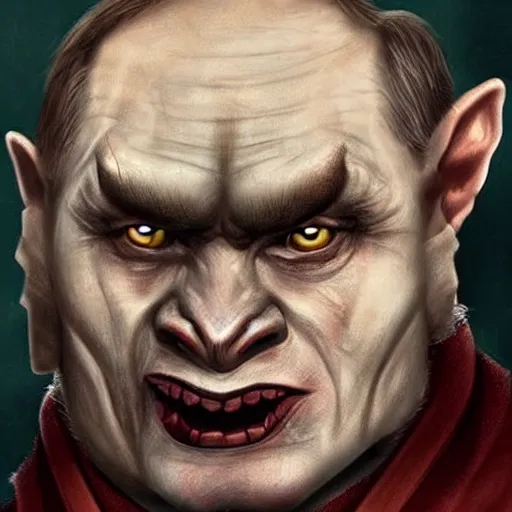 Image similar to putin as an orc from lord of the rings