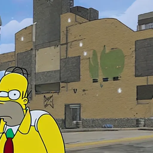 Prompt: Homer Simpson in Call of Duty