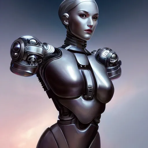 Image similar to Mechanical female android looking, cinematic lighting, intricate, elegant, super highly detailed, art station, concept art, smooth, sharp focus, no blur, no dof, extreme illustration, Unreal Engine 5, Photorealism, HD quality, 8k resolution, cinema 4d, 3D, beautiful, delicate, art by artgerm and greg rutkowski and alphonse mucha and loish and WLOP