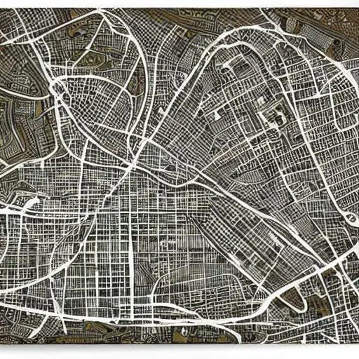 Image similar to very detailed and intricate grotosque jakarta map by gareth fuller