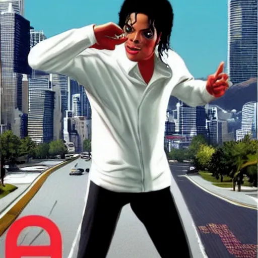 Image similar to michael jackson as a gta v cover art