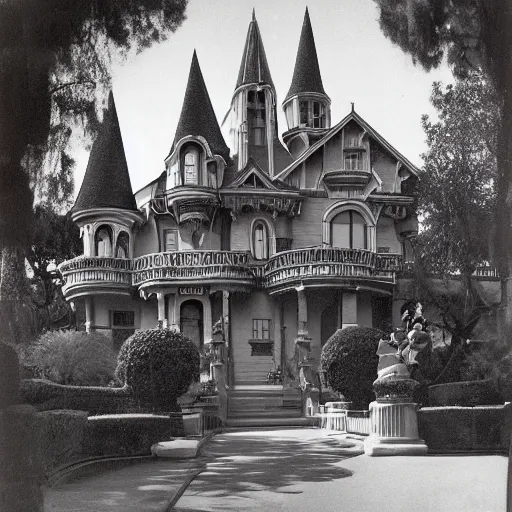 Image similar to the haunted mansion at disneyland designed by frank lyoyd wright