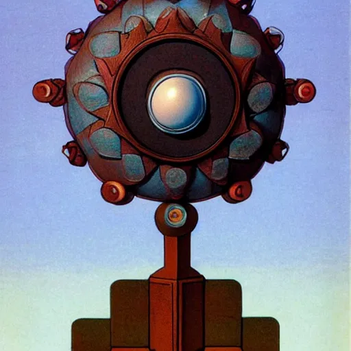 Prompt: dungeons and dragons beholder, highly detailed, artstation, in the style of moebius, art by rene magritte and jean delville