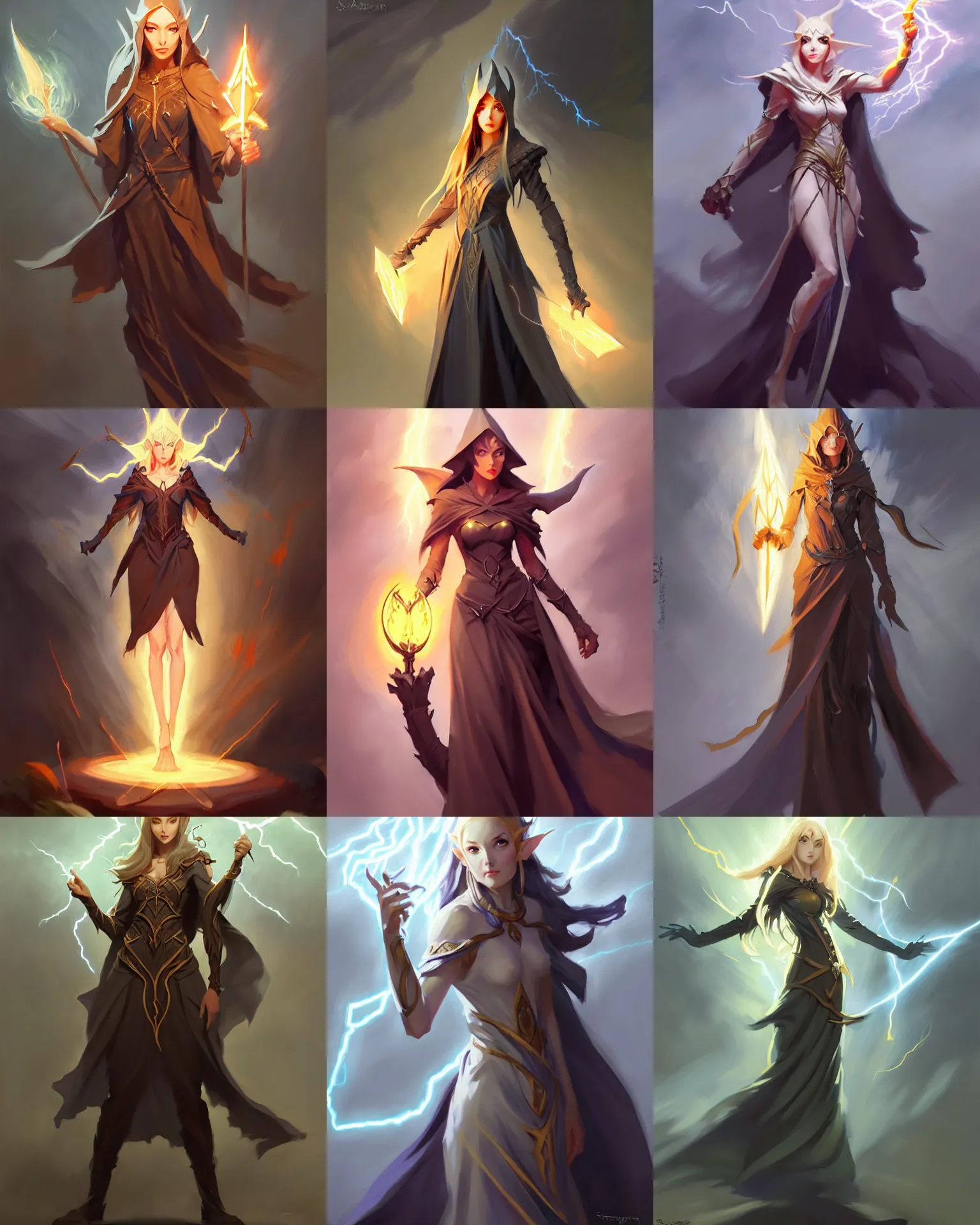 Prompt: greg manchess character concept art of a powerful elvish druidess summoning lightning | | anime anime anime, foliage clothing, cute - fine - face, realistic shaded perfect face, fine details by stanley artgerm lau, wlop, rossdraws, james jean, andrei riabovitchev, and sakimichan, trending on artstation