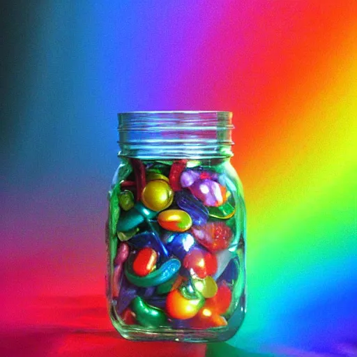 Image similar to a rainbow in a jar, ebay photo