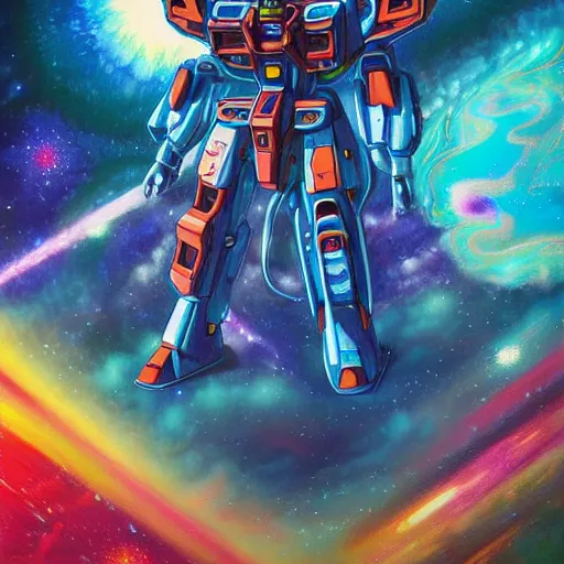 Prompt: An extremely Gundam psychedelic experience, colorful, surreal, mecha, robot, LSD, face, jet turbine, tarot, detailed, intricate, elegant, highly detailed, super detailed, insane detailed, digital painting, concept art, smooth, sharp focus, illustration, art by Krenz Cushar, Marco Plouffe, dan mumford, Artem Demura and alphonse mucha