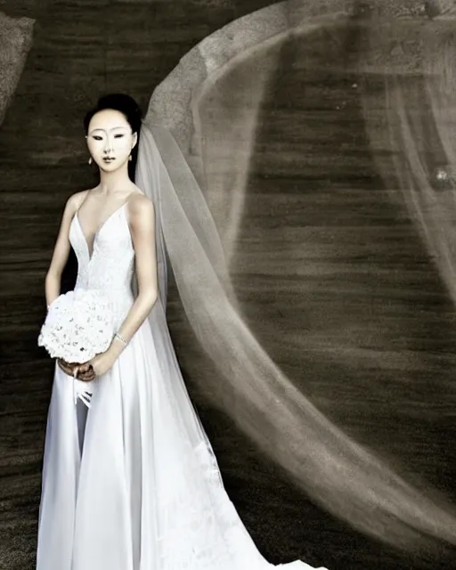 Image similar to justin sun wearing beautiful wedding dress