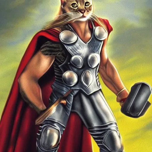 Image similar to a feline thor