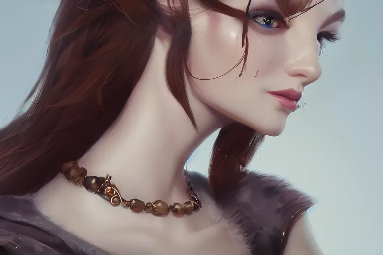 Image similar to anthropomorphic female marten wearing jewlery, made by Stanley Artgerm Lau, WLOP, Rossdraws, ArtStation, CGSociety, concept art, cgsociety, octane render, trending on artstation, artstationHD, artstationHQ, unreal engine, 4k, 8k,