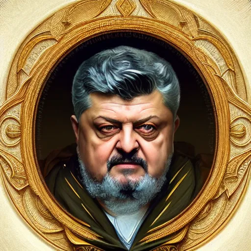 Prompt: symmetry!! intense portrait of petro poroshenko, saint, intricate, elegant, highly detailed, my rendition, digital painting, artstation, concept art, smooth, sharp focus, illustration, art by artgerm and greg rutkowski and alphonse mucha