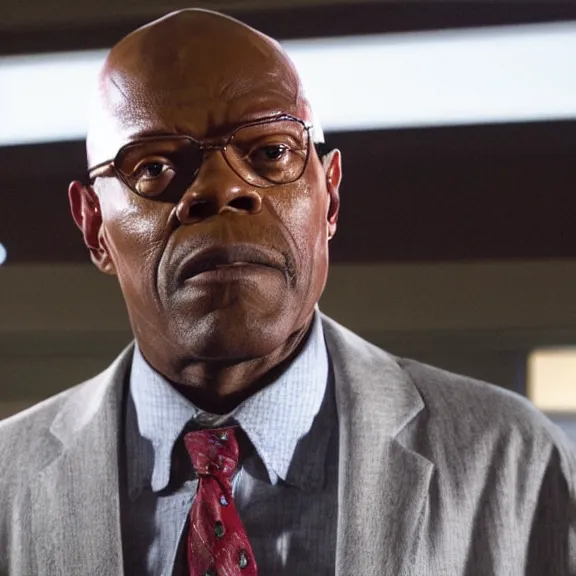 Image similar to A still of Samuel L. Jackson as Saul Goodman in Breaking Bad