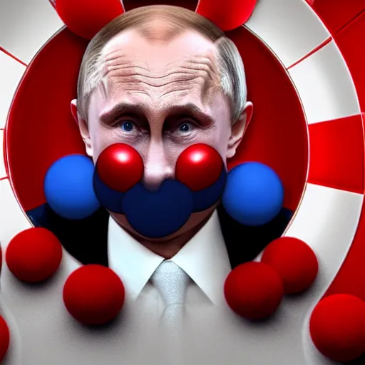 Prompt: Vladimir Putin as Circle clown, realistic render , 4k,