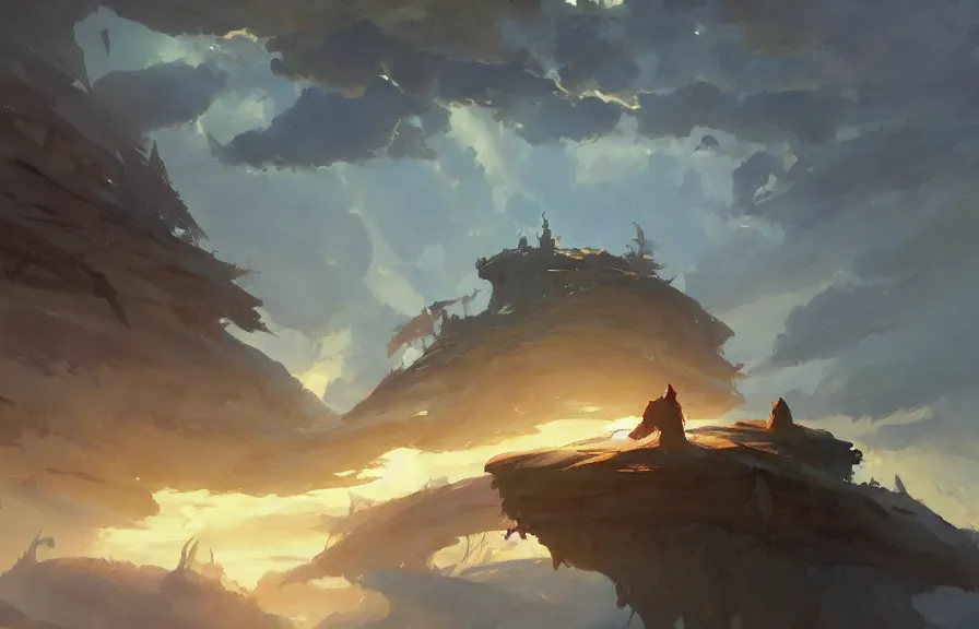 Image similar to greg manchess concept art of a the floating island dimension, key visual, ambient lighting, highly detailed, digital painting, artstation, concept art, sharp focus, by makoto shinkai and akihiko yoshida and hidari and wlop and greg rutkowski