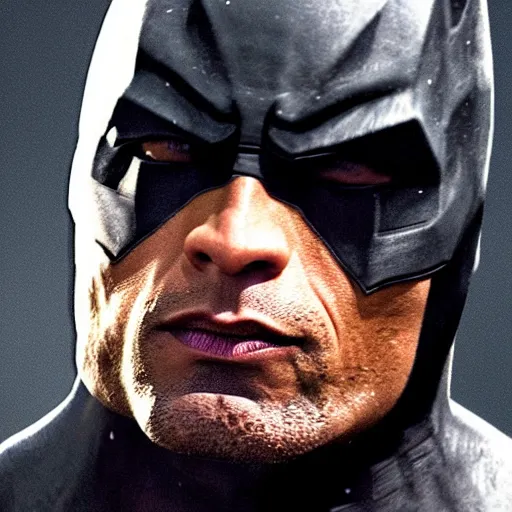 Image similar to Dwayne Johnson as batman