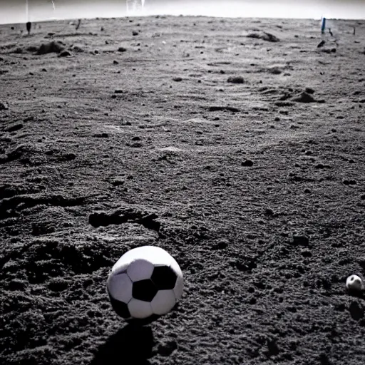 Prompt: a soccer match on the moon