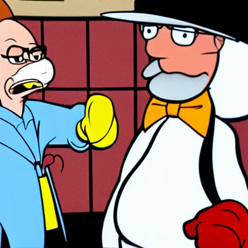 Prompt: walter white punching bugs bunny