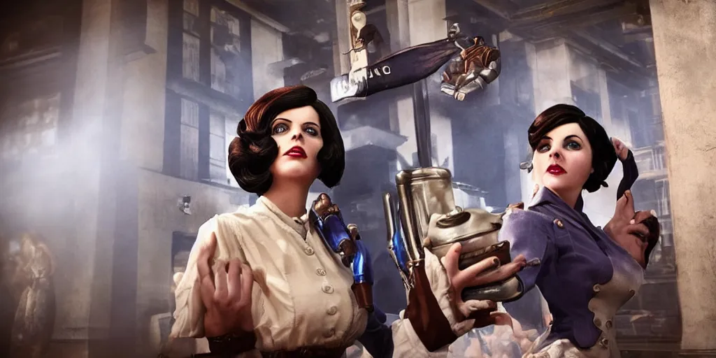 The characters from the game Bioshock Infinite in real, Stable Diffusion