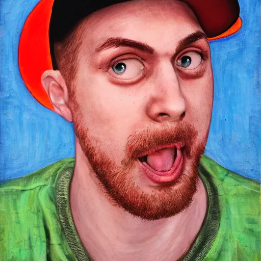 Prompt: portrait of Nathan Provost, erbparodies, youtube, rap battles, high resolution 8k,