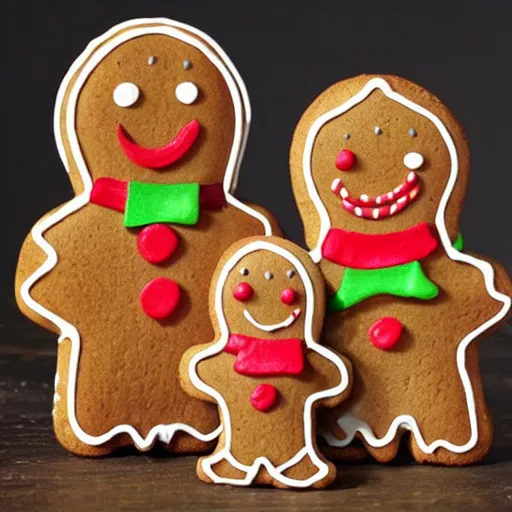 Image similar to a gingerbread family,
