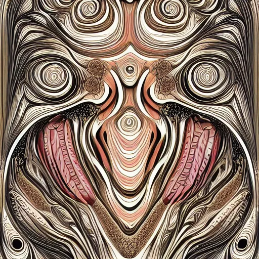 Prompt: anatomical drawing in the style of alex grey ornate fractal background