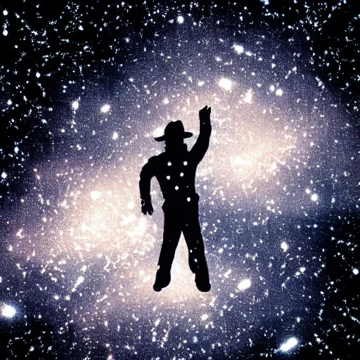 Image similar to A constellation that resembles Michael Jackson