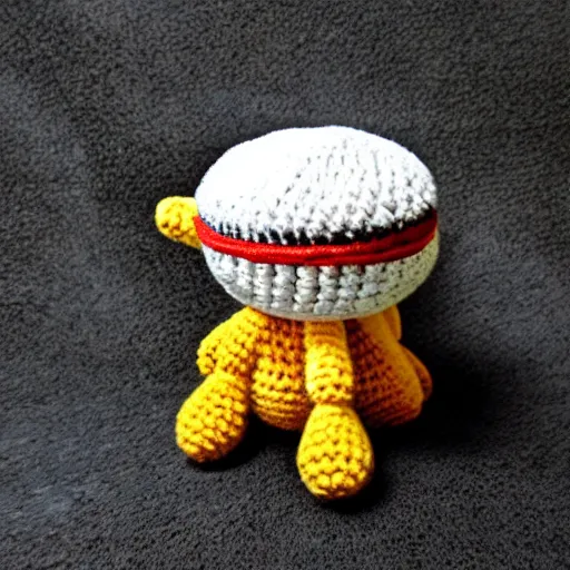 Image similar to crocheted plush toy of headcrab