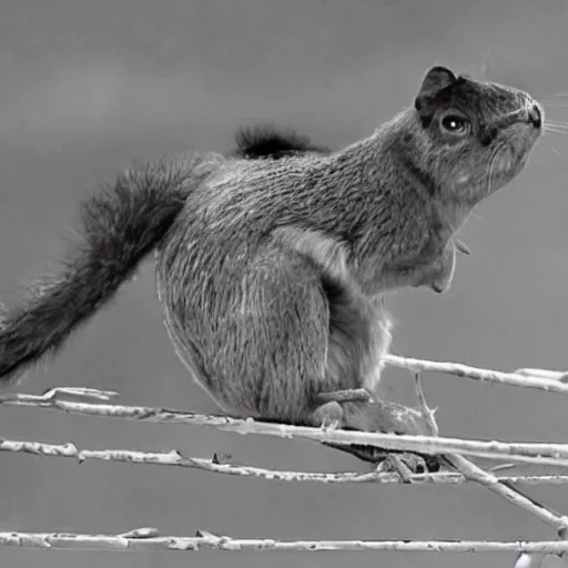 Image similar to mono chrome outline of a squirrel with a white background