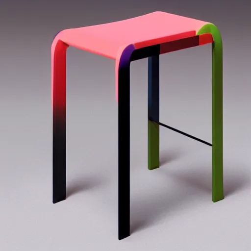 Prompt: the neon pantone stool by tadao ando