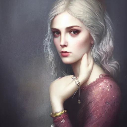 Image similar to a portrait of a young woman, by tom bagshaw