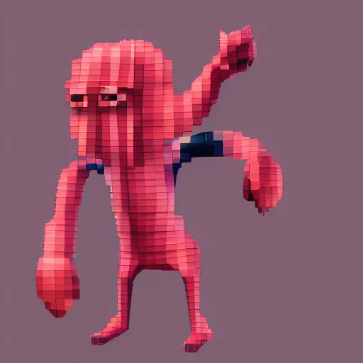 Image similar to low poly pixel art cronenberg creature