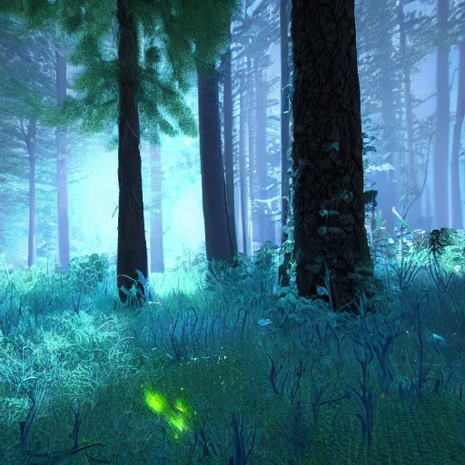 unreal engine 5 mystical forest with teal ambient | Stable Diffusion |  OpenArt