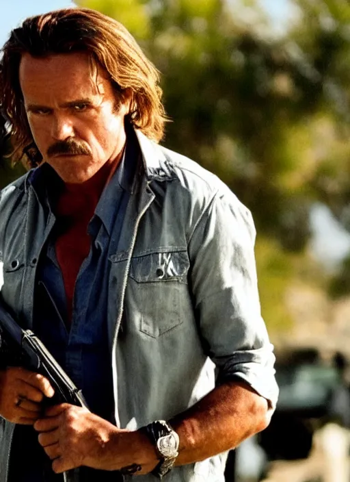 Image similar to film still of 💀 as martin riggs in lethal weapon, 4 k