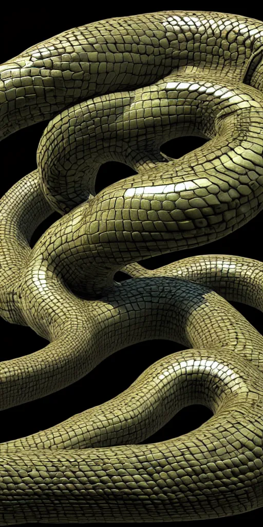 Prompt: the great cyborg serpent leviathan hyperrrealistic curling around the world 3d render zbrush vray caravaggio