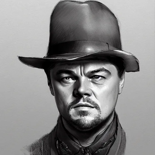 Prompt: weird face leonardo dicaprio makes in the movie django, highly detailed, intricate, digital painting, artstation, sharp focus, illustration, art by jakub rozalski, greg rutkowski, artgerm, tan zi and ayanamikodon and alphonse mucha and wlop