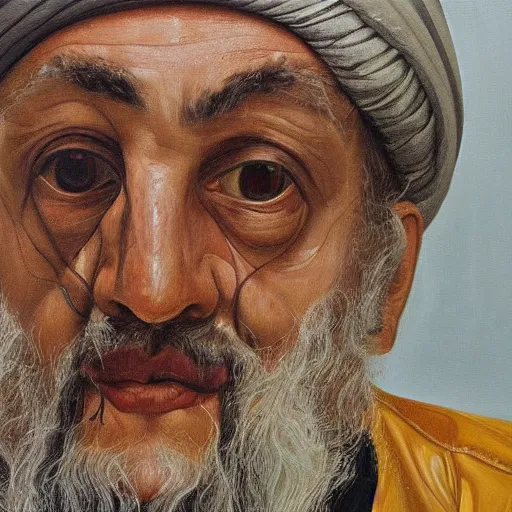 Image similar to high quality high detail painting by lucian freud, hd, imam khomeini