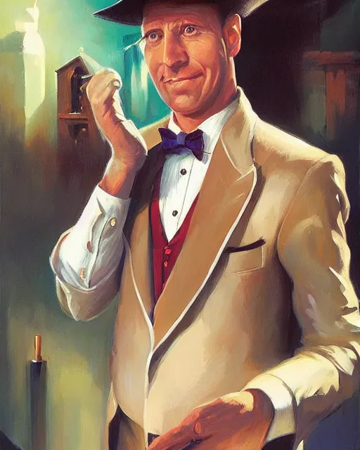 Image similar to a magician's portrait by ray swanland and rhads
