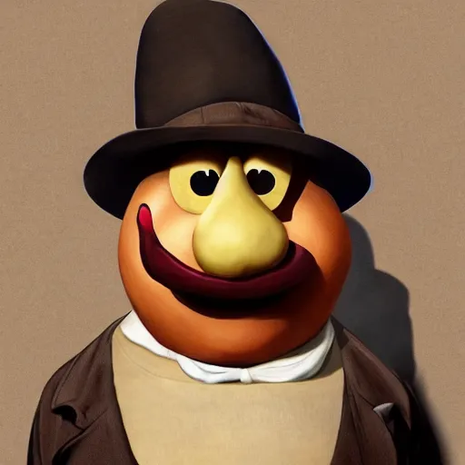 Image similar to teteaclaquestv mr potato head caricature, artgem, digital painting, color painting, hyperrealistic, concept art, oil painting, masterpiece, concept art, trending on deviantart, realistic and detailed face, highly detailed, high quality, 8 k, soft lighting, fancy colors, fantasy, cinematic, high coherence