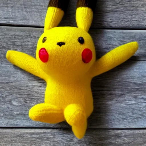 Image similar to a yarn Pikachu