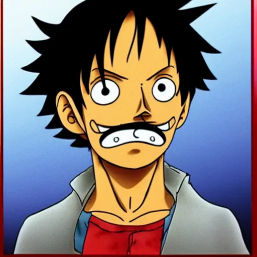 Prompt: luffy with mustache